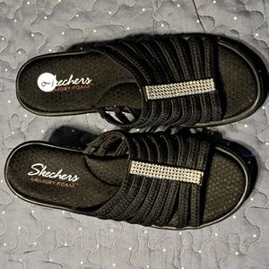 Sketcher black sandals with bling size 9